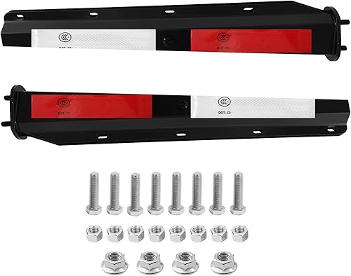 Miniatura 6 de FUTAIHE Colgador de aleta de barro recto negro con soporte de tira reflectante, soporte resistente para semirremolques de 2-12 pulgadas, espaciado