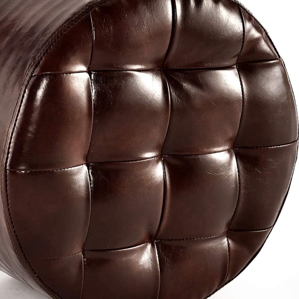 Generic Solid Color Stool Small Stool Change Shoes Stool Fashion Creative Sofa Bench Wear Shoes Sitting Pier Dressing Solid Wood Short Stool Footstool,Practicalniture/Brown