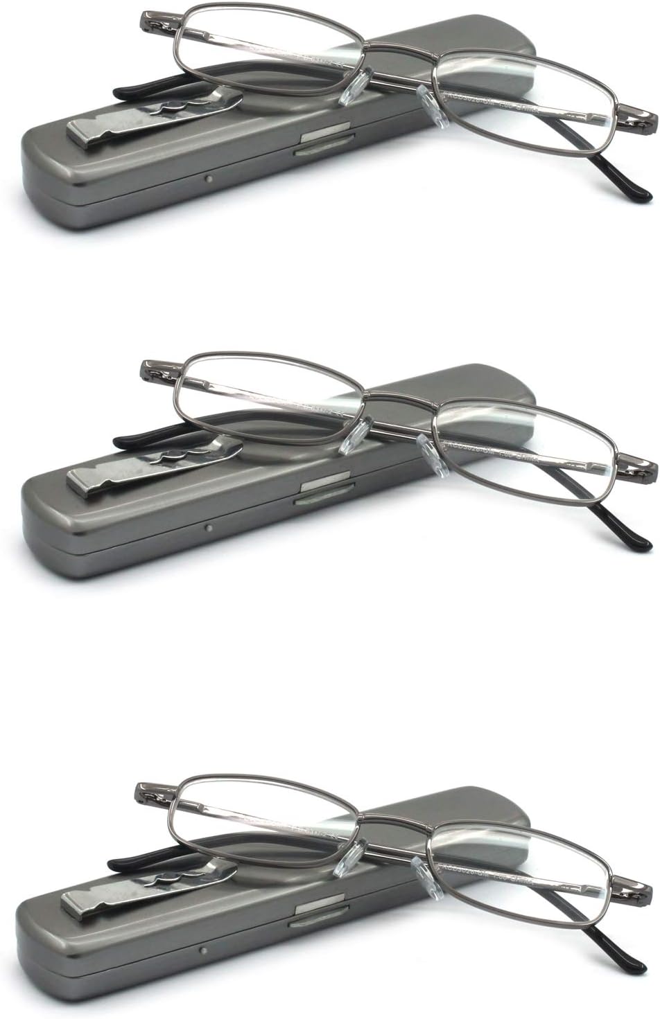 Lightweight Portable Metal Reading Glasses with Pocket Case for Men Women