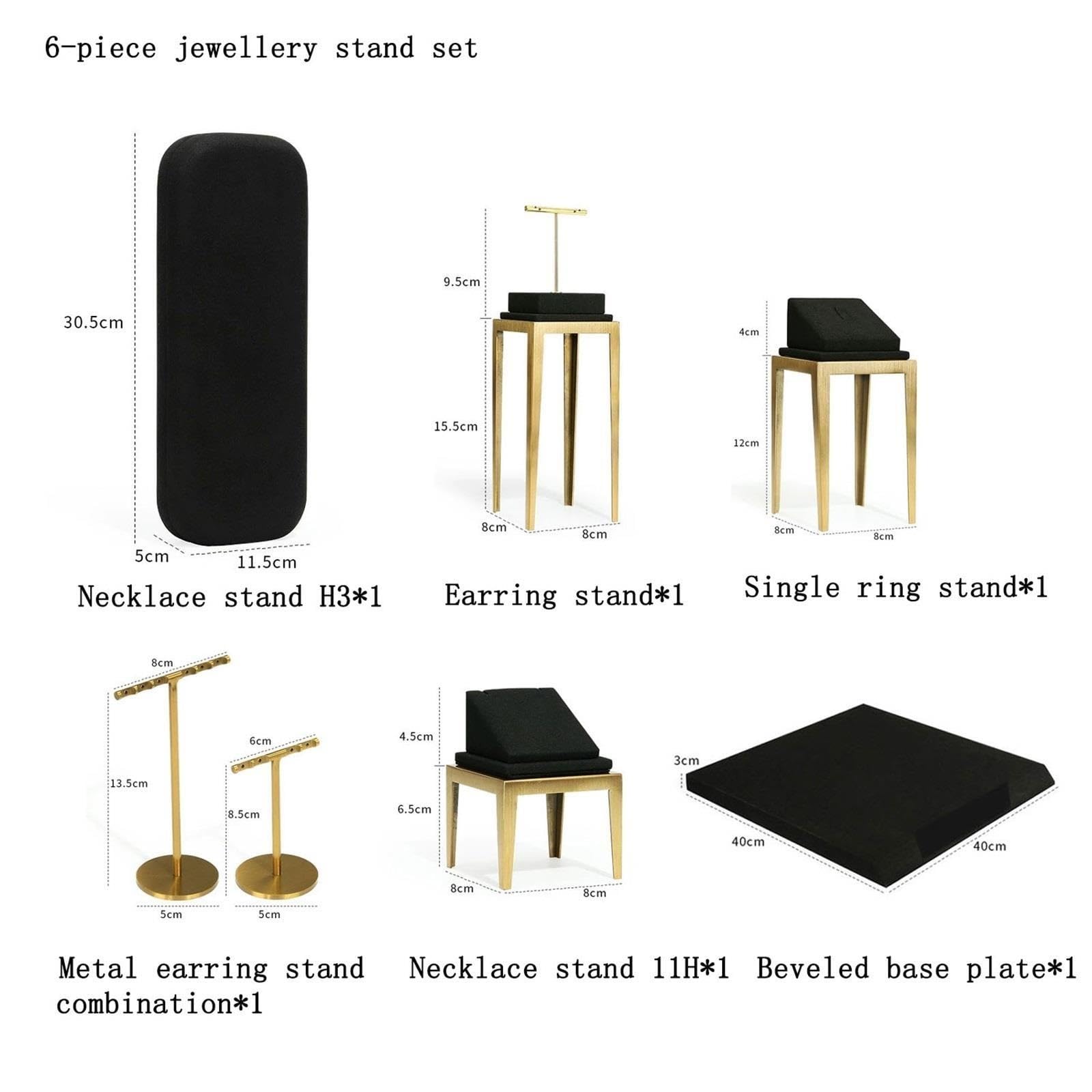 Espositore gioielli Kit porta anelli for orecchini e collane in microfibra di altezza multipla Per conservare ed esporre i gioielli