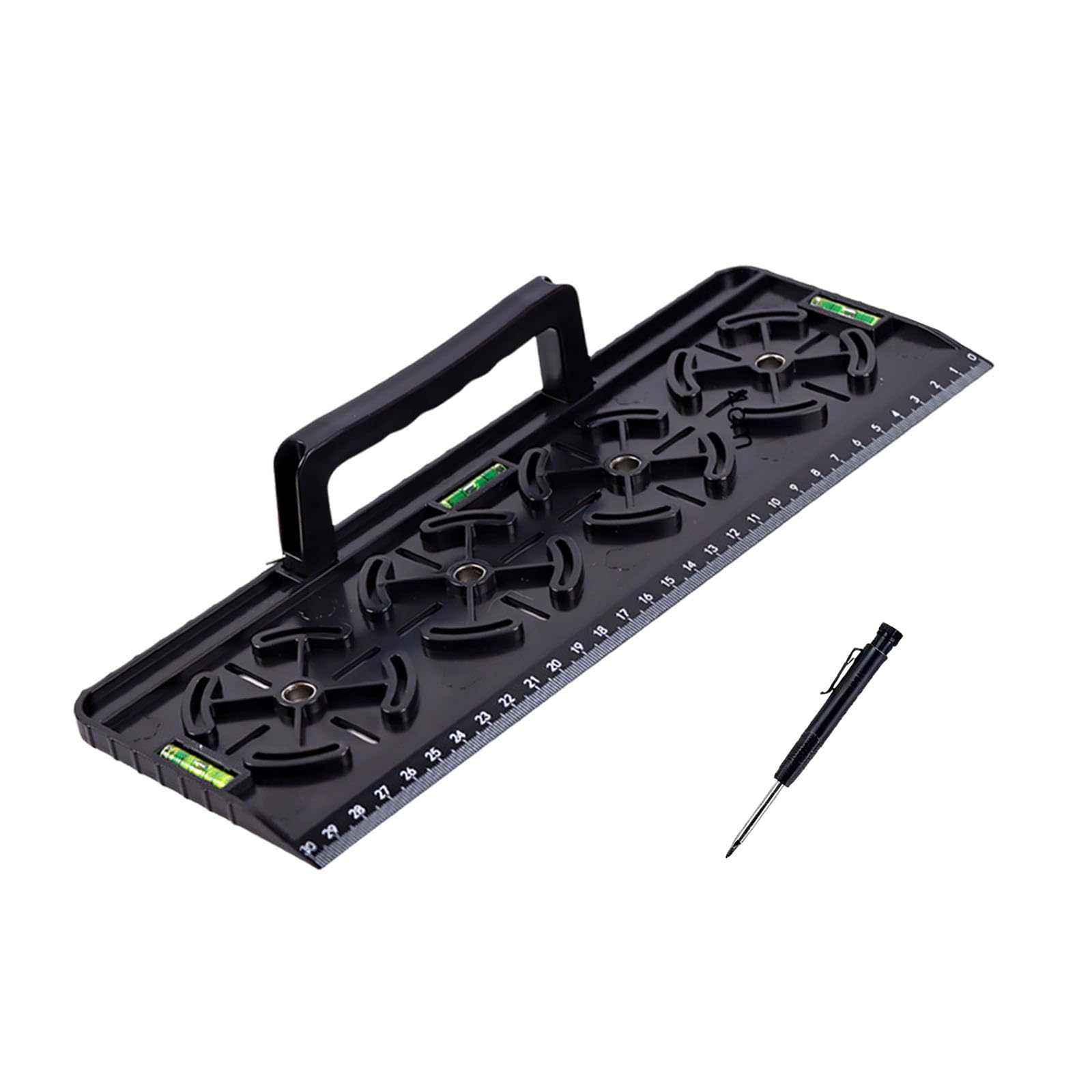 Gmbylby Black Professional Abs Hole Positioning Guide Featuring Detachable Handle And Alignment For Electricians And Construction Tasks Socket Installation Template