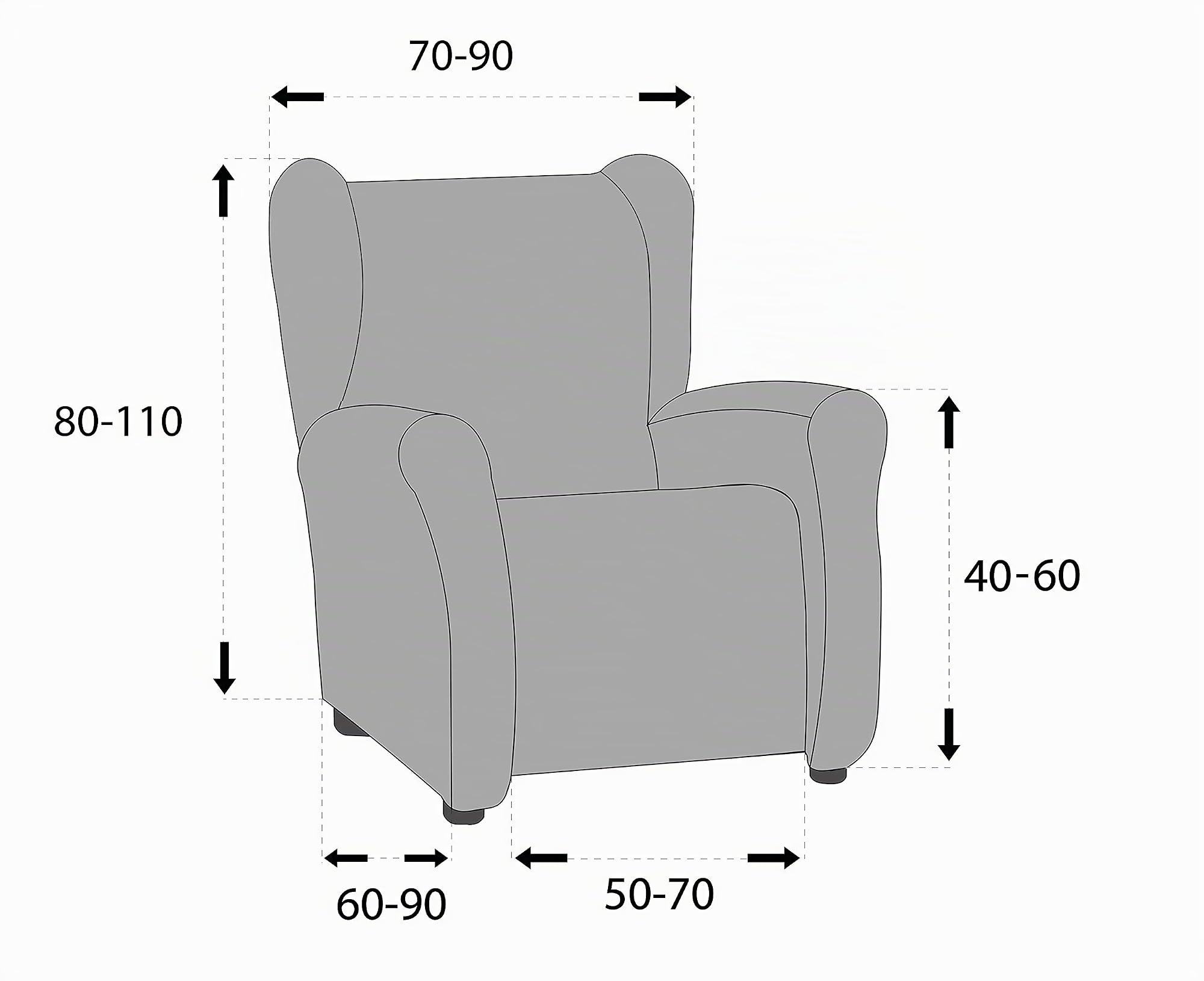 Martina Home Tunez Housse élastique pour Fauteuil à Oreilles - Ivoire