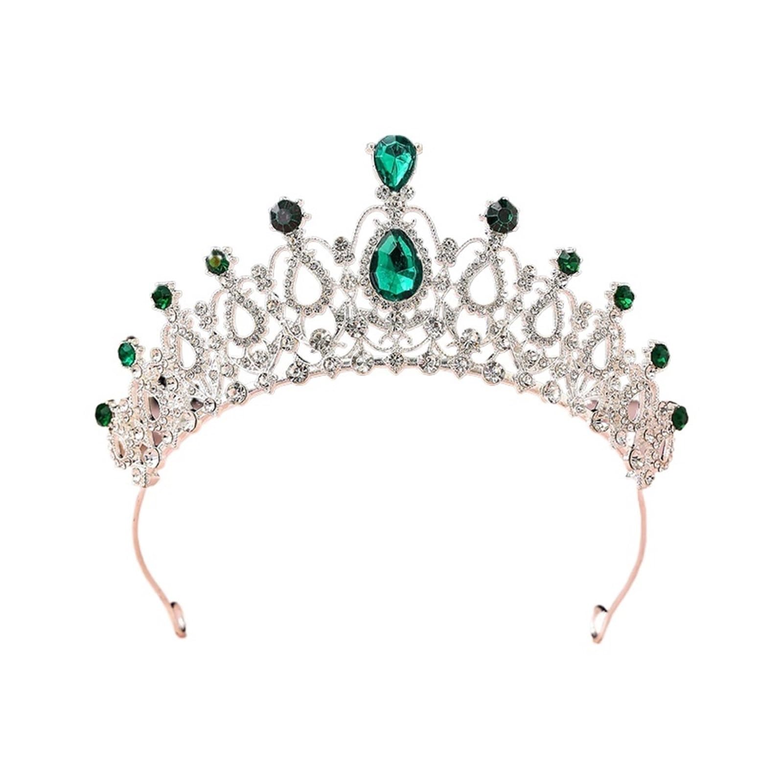 Corona Corona Tiara Diademas de Moda Coronas de no Aleación con Diamantes de imitación de Cristal, Tiara Barata for Novia, Diadema for Boda y cumpleaños, Adecuada for Tiara de Boda(C7)