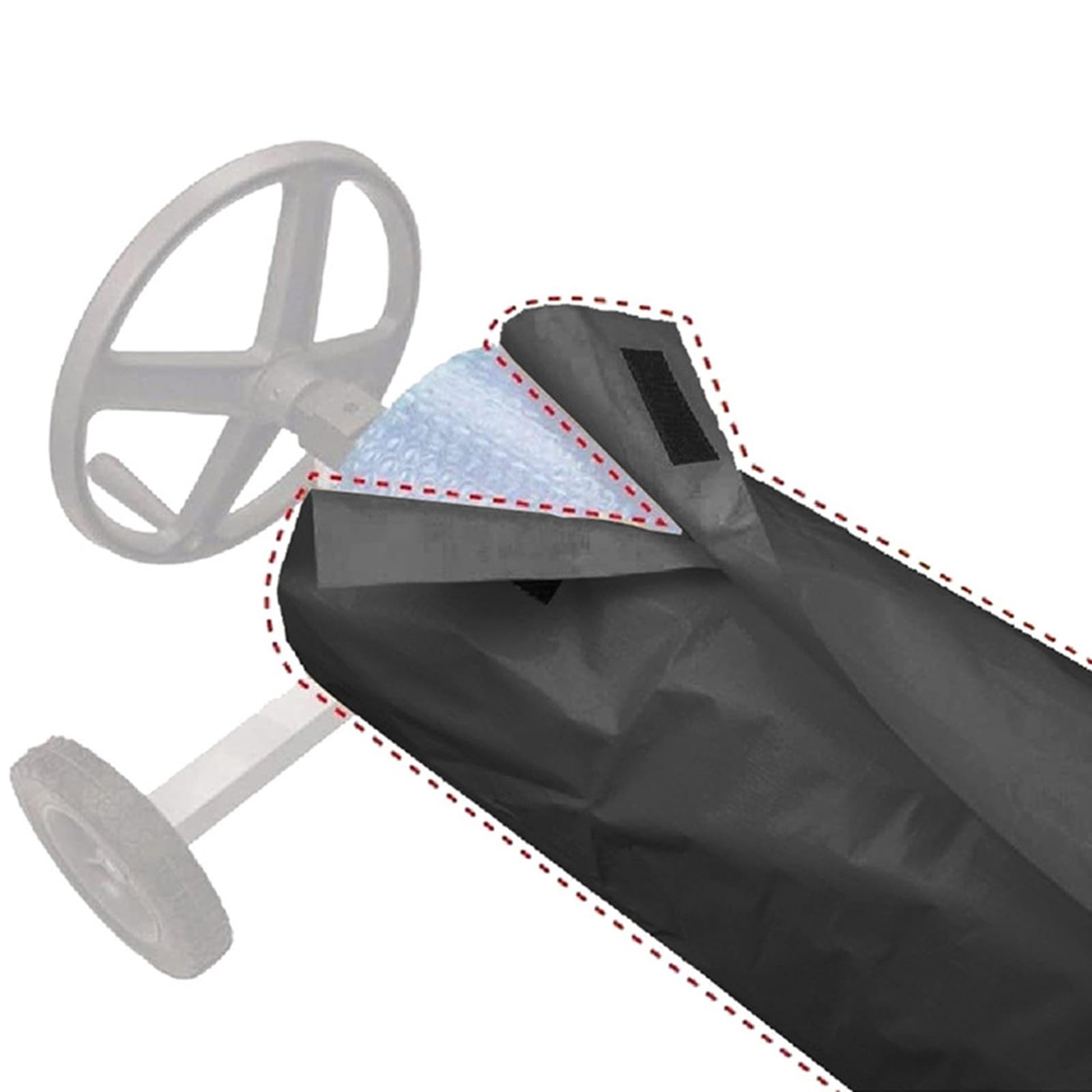 Swimming Pool Solar Blanket Reel Roller Cover for Pool Cover Protection in All Seasons, Designed for Easy Rolling and Weather Resistance (black)