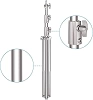 Vista 6 de NEEWER Soporte de luz de acero inoxidable de 102 pulgadas/2.6m, soporte de trípode de fotografía resistente acolchado con resorte con adaptador