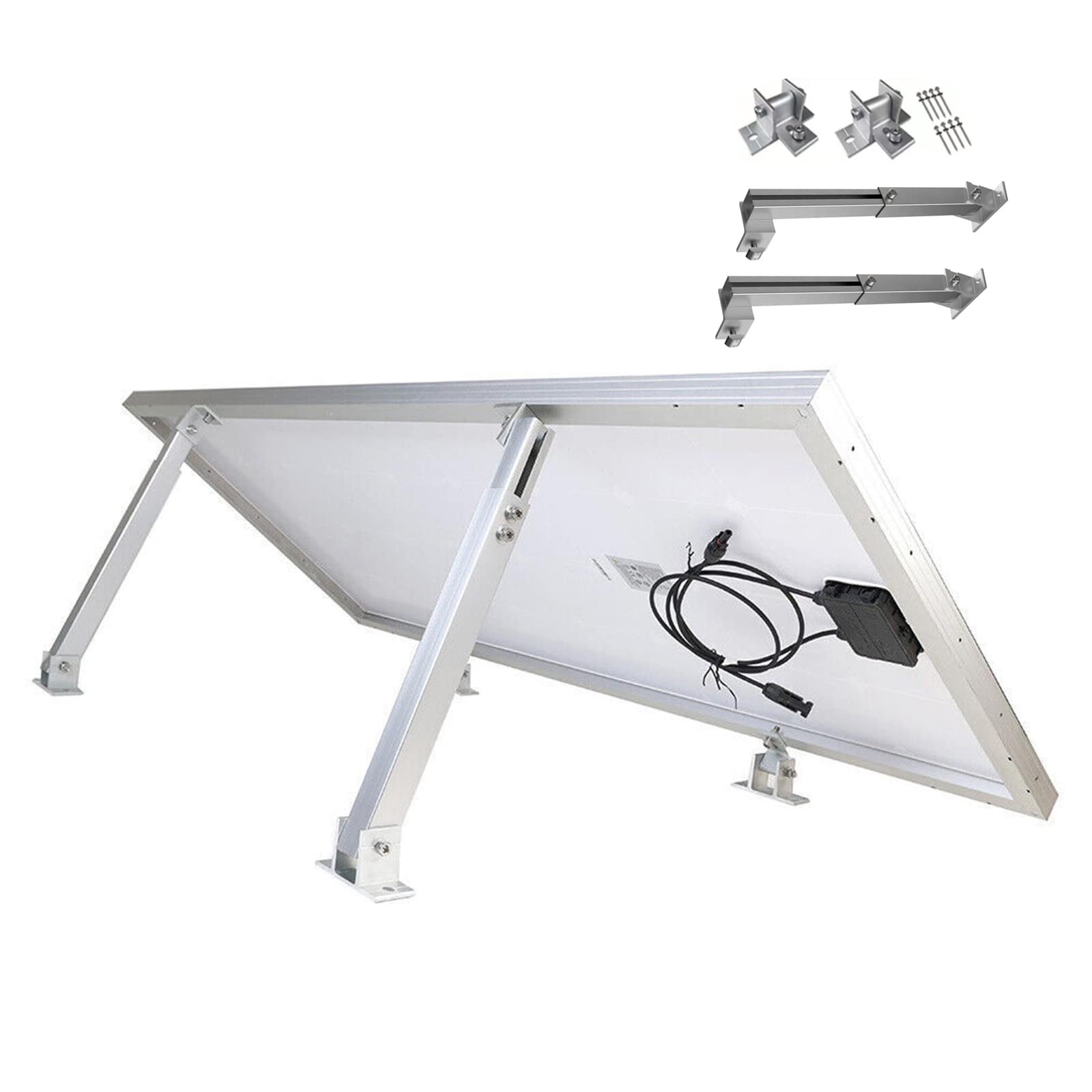 Zestaw wsporników do montażu paneli słonecznych, aluminiowe wsporniki paneli słonecznych, regulowane aluminiowe wsporniki do paneli słonecznych na płaski dach kamper łodzie Dachy Ściany Dachy Ściany
