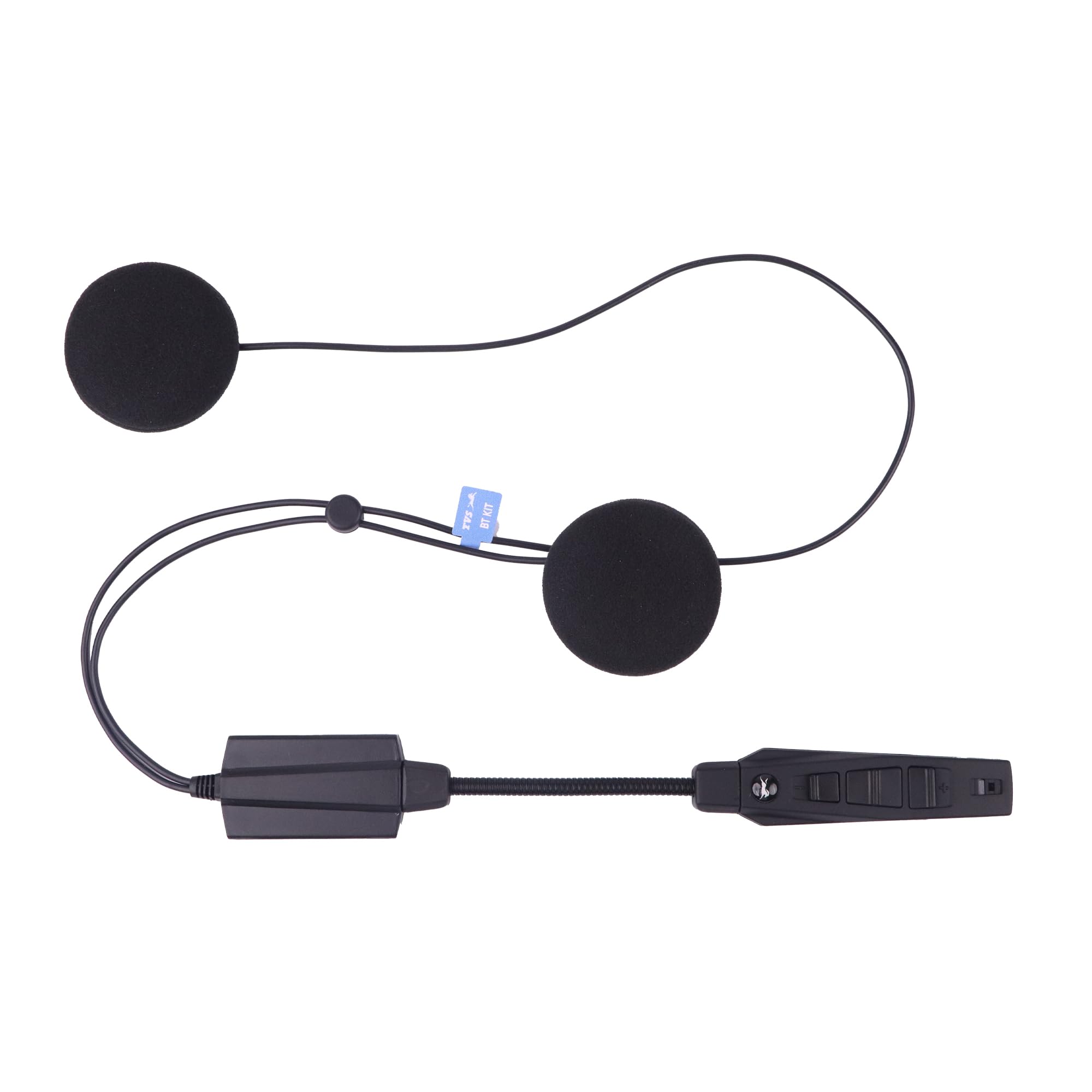 TVS Helmet Bluetooth On Ear Headset, Hd Music, Calls, Voice Assistant. Fits All Helmet Types