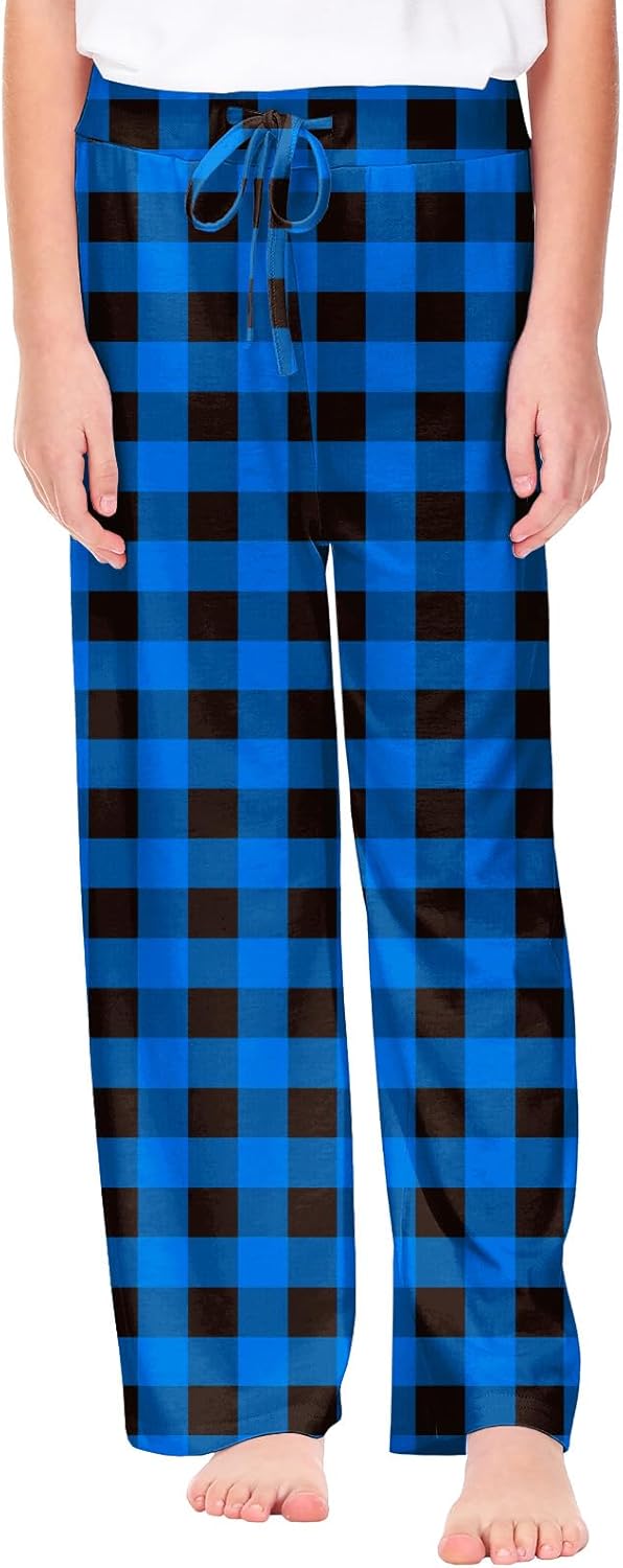 Remimi Girl Boy Plaid Pants Drawstring Summer Casual Loose Bottoms 5-14 Years - Image 2