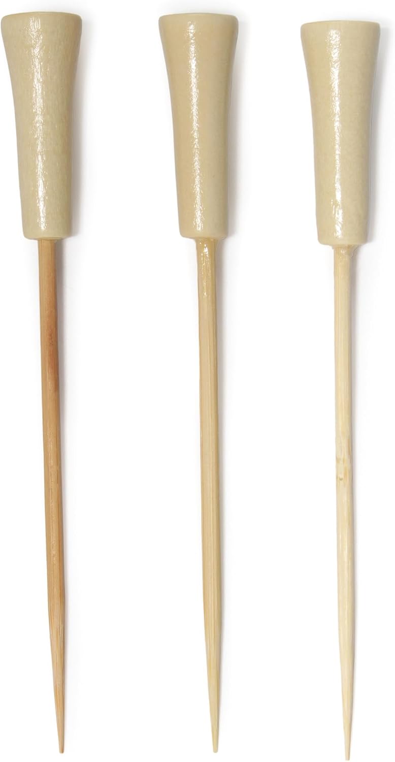 BambooMN Decorative Golf Tee Bamboo Cocktail Sandwich Skewer Picks - 3.5" - Green - 1,000 Pieces