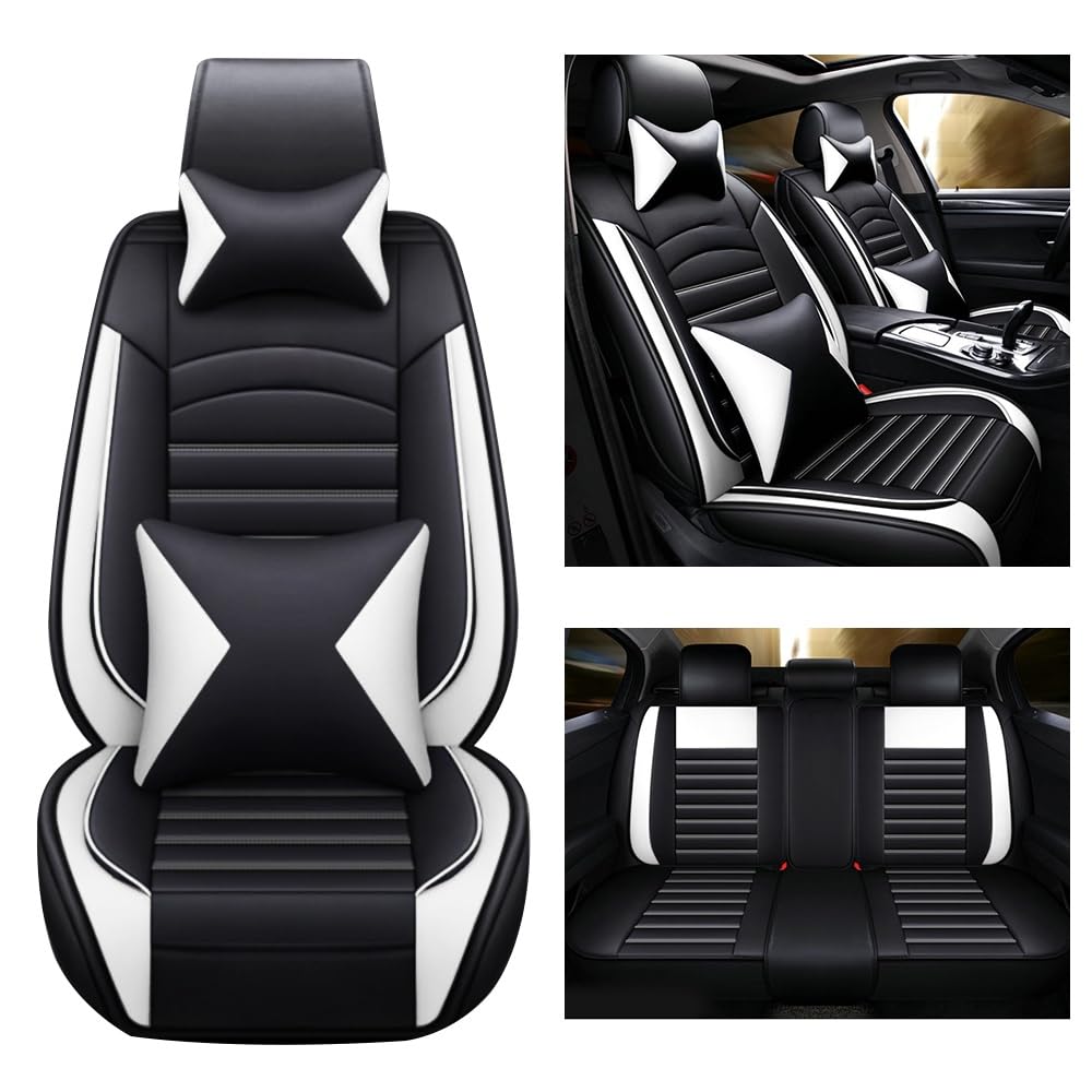 Funda de Asiento de Coche para Skoda Karoq 2018-2027 | Incluye 2 reposacabezas y 2 apoyo lumbar. Tela transpirable todo clima, protege asientos del desgaste diario.