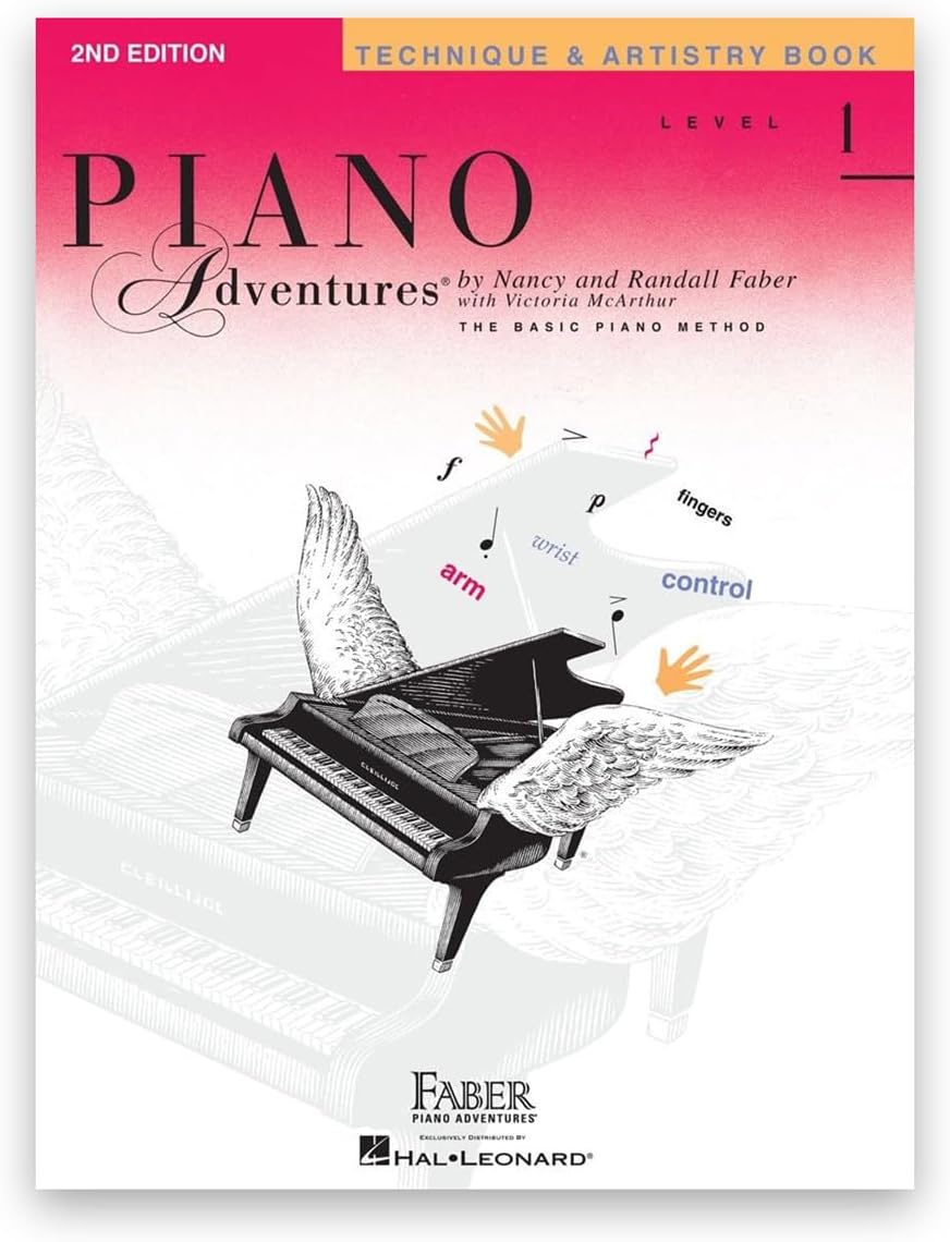 Faber Piano - Level 1 - Lesson, Theory, Performance, Technique & Artistry (2nd Edition) With 88/61/49/37 Colorful Transparent Piano Keyboard Removable Stickers