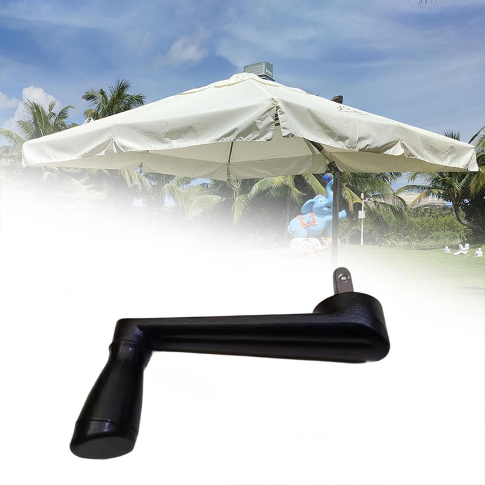 Grupo brazo manivela para sombrilla de patio, mango desmontable, accesorios universales para sombrilla de jardín, negro