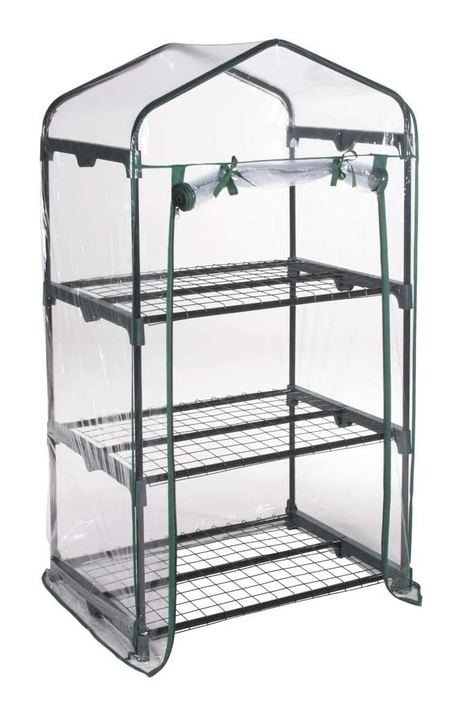 Serra da Giardino e Balconi con copertura in PVC impermeabile per Orti, Piante e fiori (3 Ripiani - 69x49x125H cm)