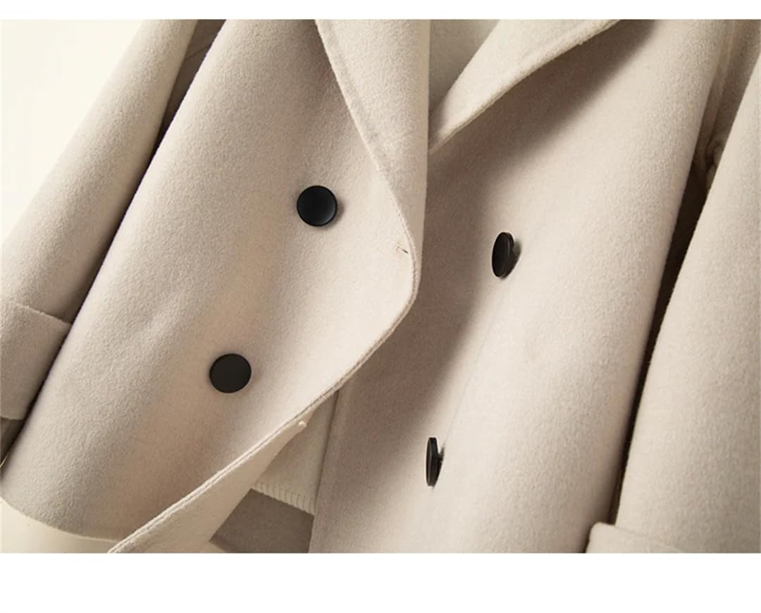 Fnfmrfmr Cappotto di lana corto casual da donna con bottoni a maniche lunghe in tinta unita cappotti da ufficio