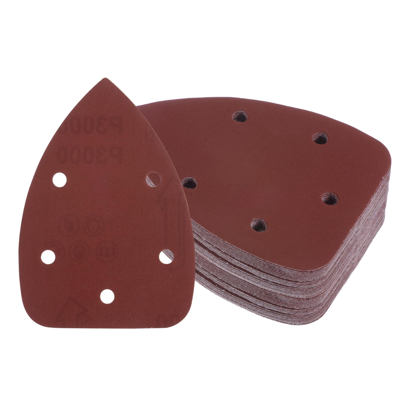 50pcs Triangle Mouse Sander Sandpaper - 80 To 3000 Grit Assorted Hook And Loop Sanding Pads (3.5 X 5.5 Inch) For Wood, Furniture & Detail Work