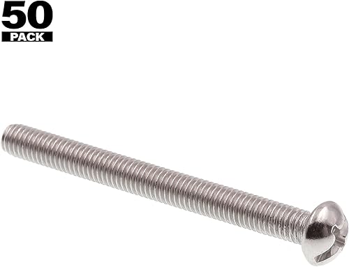 Miniatura 3 de Prime-Line 9004445 Tornillo de máquina, cabeza redonda, ranuradoPhillips Combo, #10-32 x 2 pulgadas, acero inoxidable grado 18-8, paquete de 50