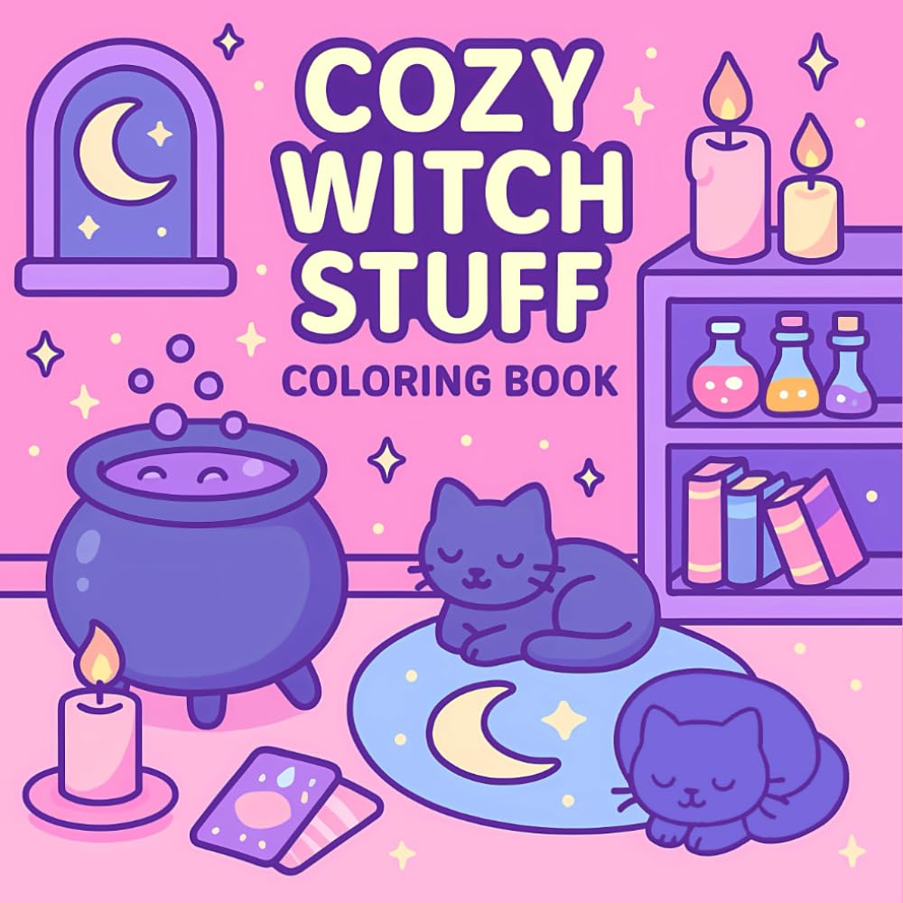 Cozy Witch Stuff Coloring Book: A Relaxing Collection of Cute Magical Items and Halloween Vibes