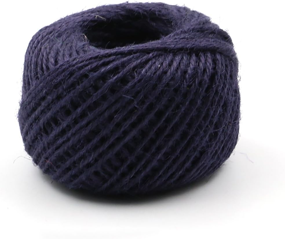 Jute Twine Rope, Navy Blue Jute String, Twine String for DIY Crafts, Christmas Decoration, Embellishments（Navy Blue）