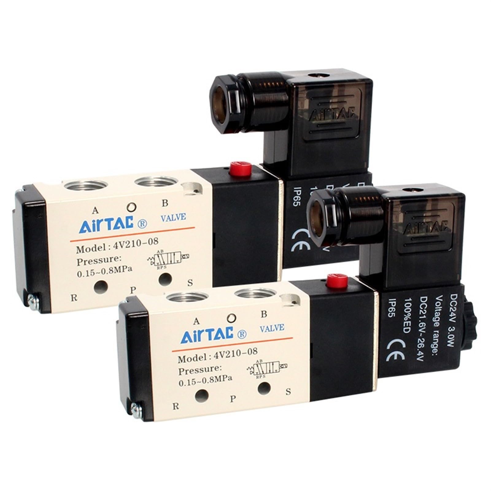 AWWVRLMM 4v210-08 Pneumatic Electric Solenoid Valve Directional Control Air Magnetic 12V 24V 220V 4v210(4V310-10 AC220V)