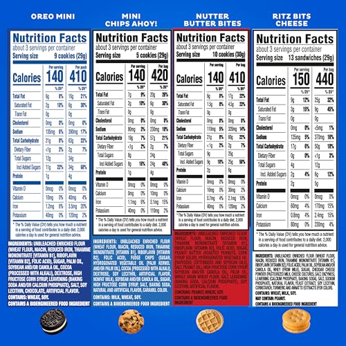 Nabisco Cookies & Crackers Variety Pack, 4 Flavors, 15 Snack Packs | OREO & CHIPS AHOY! Minis Cookies, NUTTER BUTTER Bites, RITZ Bits Cheese Crackers, Individually Wrapped - image 2