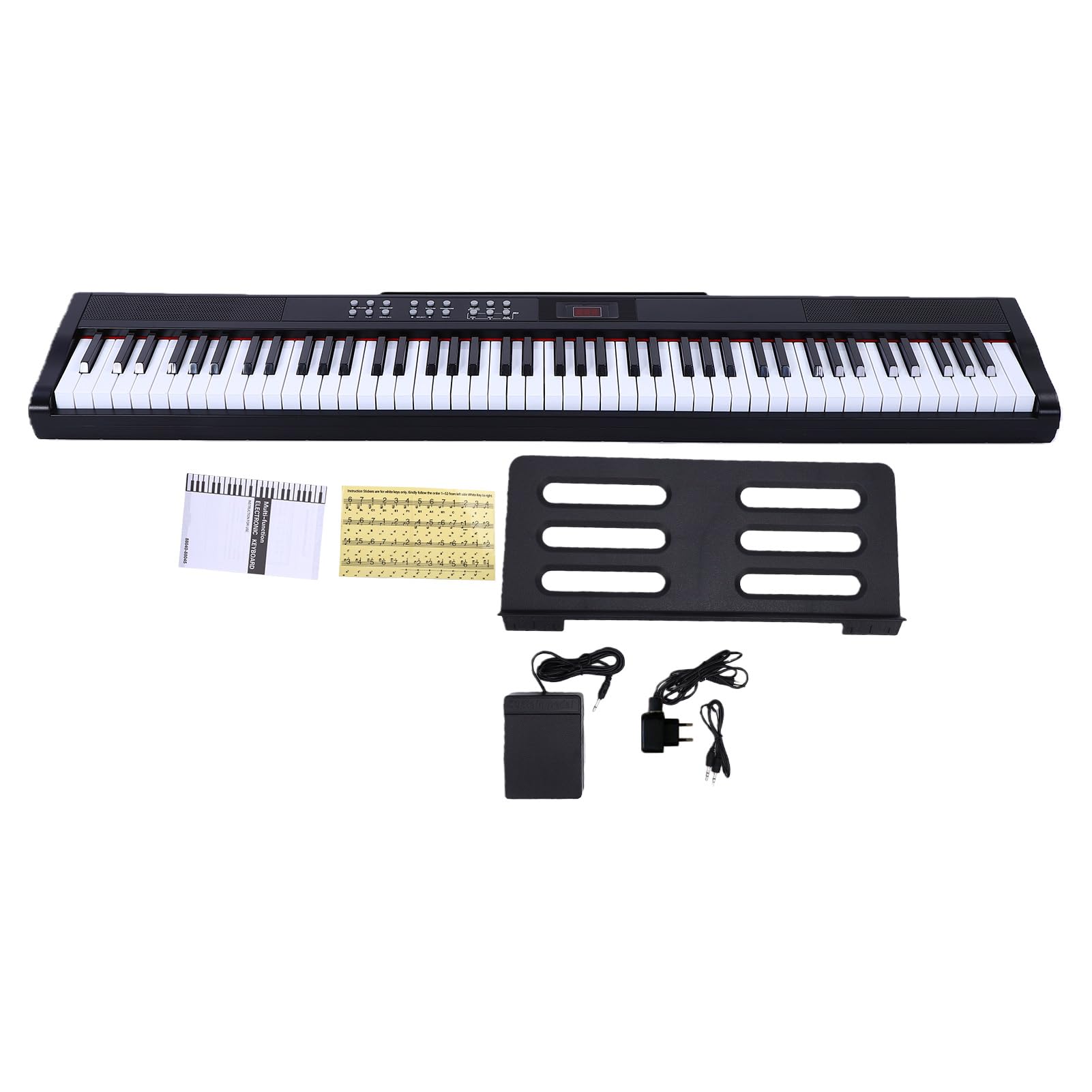 Fafeicy Digitalpiano mit 88 Tasten, Vollwertiger Gewichteter Tastatur, 900 Klangfarben, 700 Rhythmen, 110 Demo-Songs, Bluetooth-MIDI-Unterstützung für Anfänger und Profis (EU-Stecker)