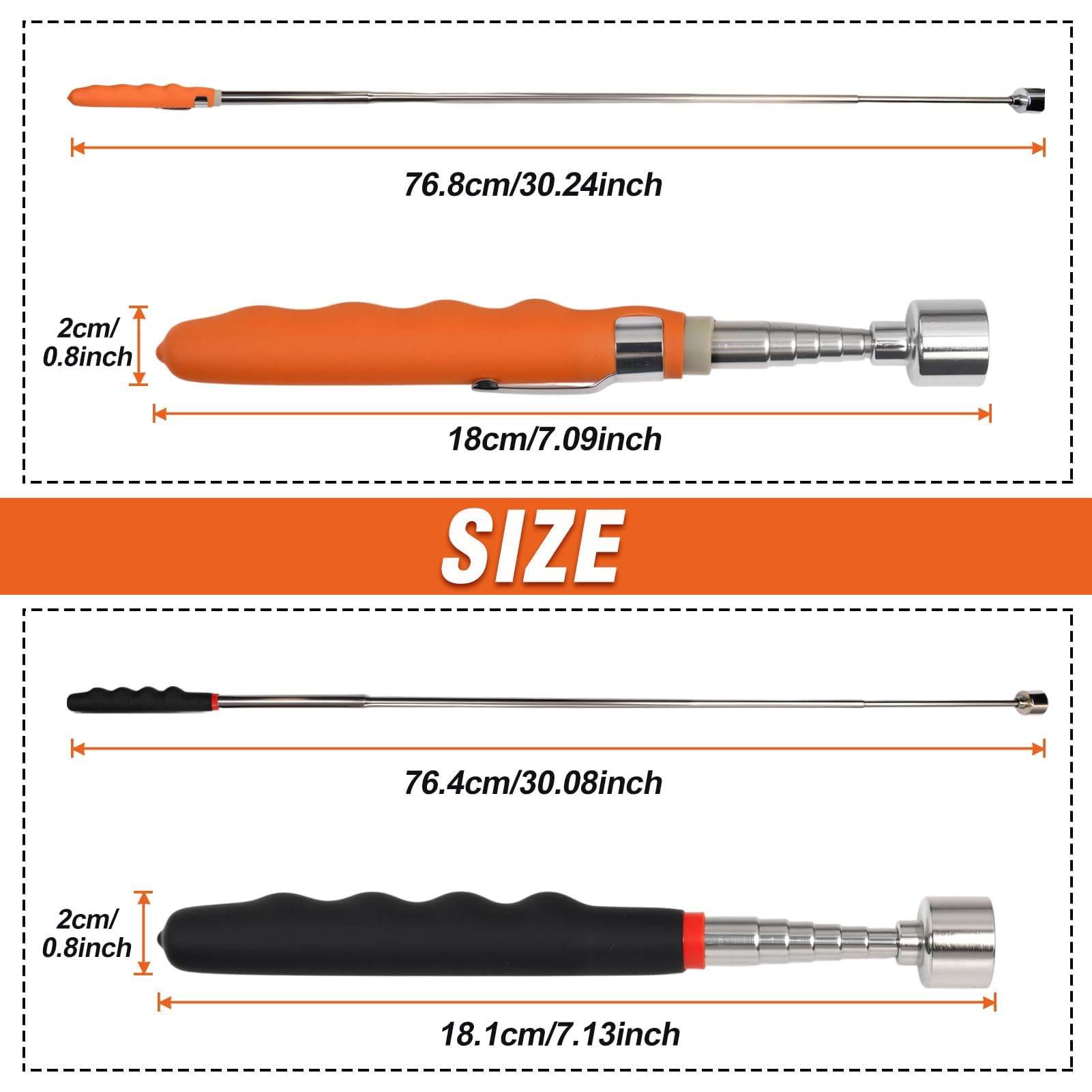 LEONTOOL 20 Lbs Magnetic Telescoping Pick Up Tool Extends from 7 to 30 inches Telescopic Magnet Stick Extension Tool Extendable Pickup Useful for Hard-to-Reach - Image 2