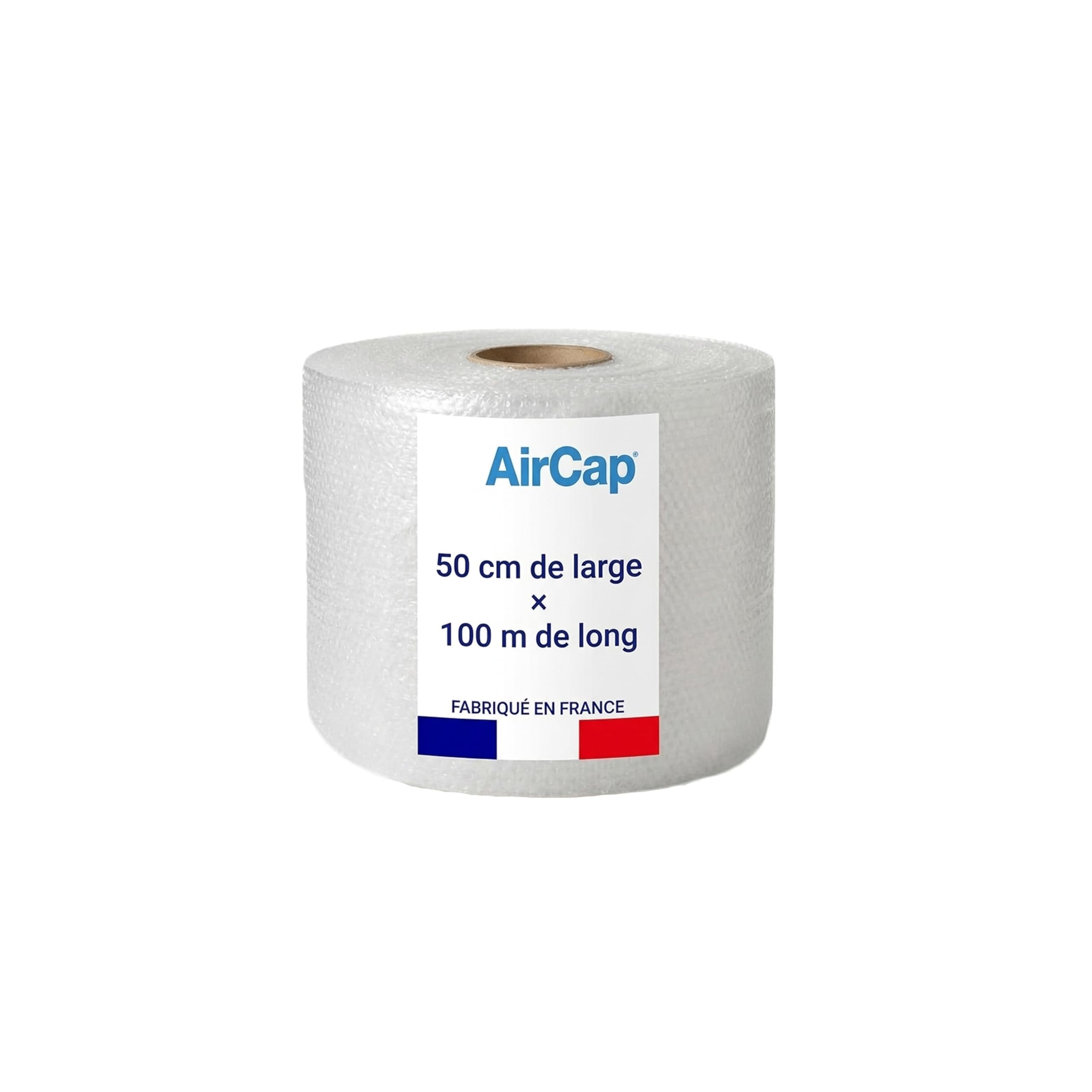 Jeco - 1 rouleau de film papier bulle Aircap 50cm x 100m tri-couche avec film barrière gain de place recyclable
