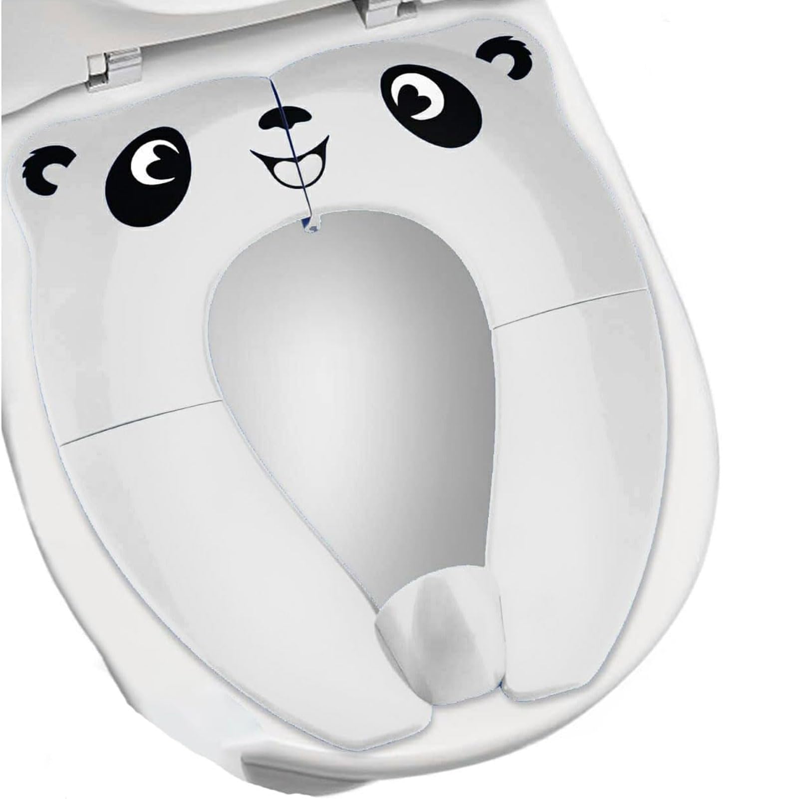 ROUNY Portable Toilet Training Seat, Folding Travel Potty Seat With Splash Guard, Extra Stable, Powerful and Safe, with Handy Carry Bag, for Toddlers, Boys & Girls(White)