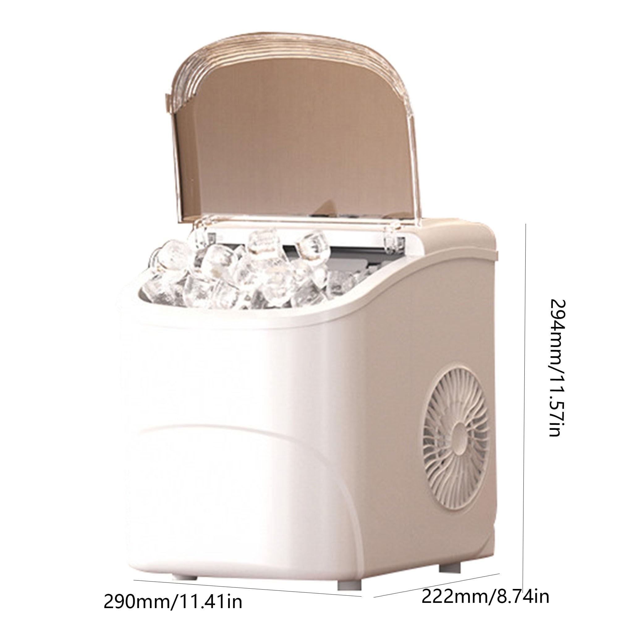 Produttore Di Ghiaccio Domestico, Mini Produttore Di Ghiaccio, Dimensione Regolabile, Sensore Infrarosso, Basso Consumo, 15 Kg/giorno, Autopulente, Casa, Feste, Camper, Uffici(B)