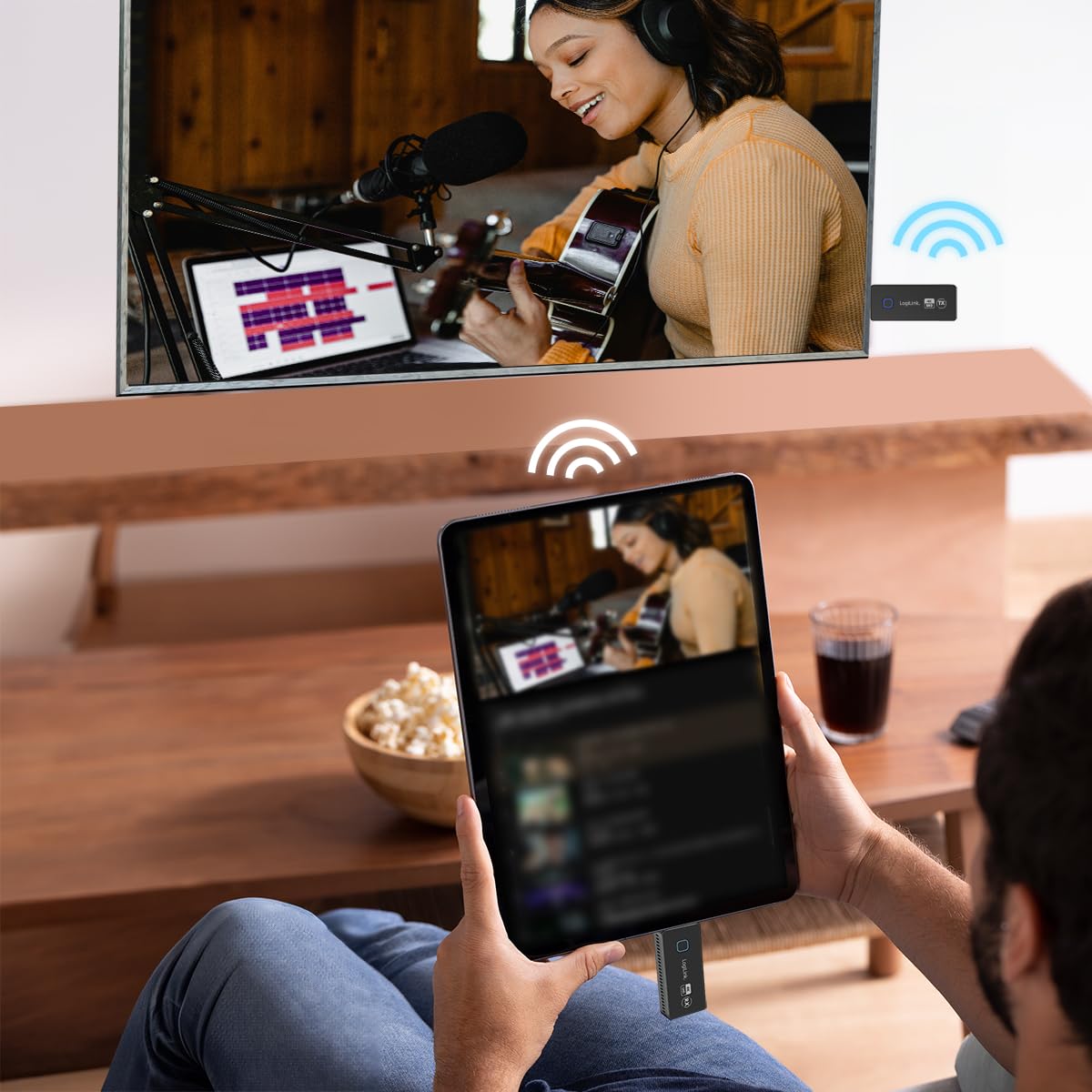 Logilink Hdmi?bertragungS-Set UsB-C Zu Drahtlos 30m - KabeL-/adapterset - Digital/daten (hdw0104)
