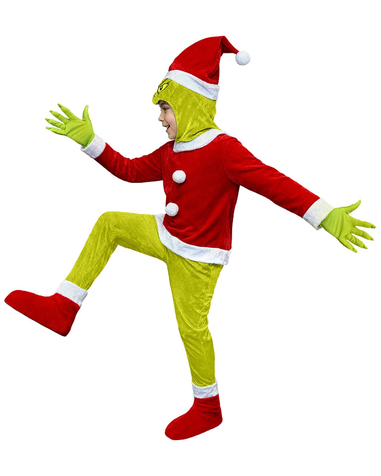 Funidelia Déguisement du Grinch pour fille et garçon, Licence Officielle, Le Grinch, Films et Cinéma - Costume pour enfant pour les fêtes, le Carnaval et Halloween