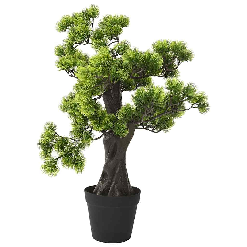Künstlicher Bonsai Pinus mit Topf 60 cm grün Kunststoff naturgetreu für Wohnzimmer Büro Schlafzimmer Dekoration Pflegeleichte Indoor Outdoor Pflanzen