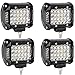 Produktbild Arbeitsscheinwerfer, LTPAG 4 x 144W LED Arbeitsscheinwerfer 4 Zoll 14400LM 6000K IP68 Wasserdicht Offroad Flutlicht Vier Reihen LED Scheinwerfer Arbeitsleuchte mit 48 LED Zusatzscheinwerfer 4 Stück