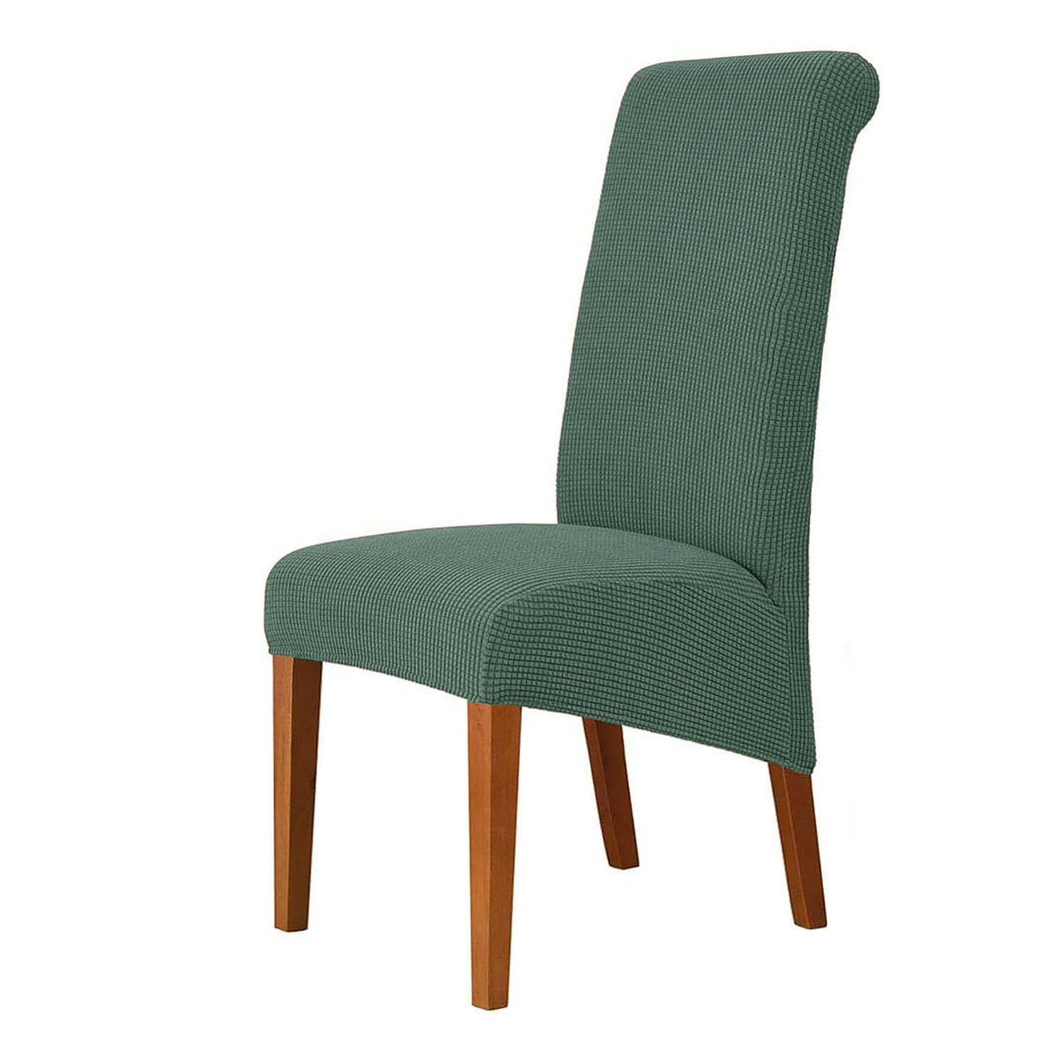 Ebeta 6 pièces Housse de Chaise, élastiques Housse de Salle à Manger XL Amovible Lavables Couverture de Chaise Revêtement de Chaise pour Salle à Manger (Vert Clair)
