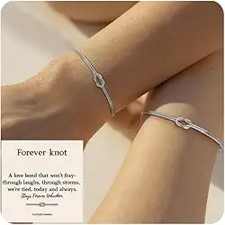 Pulseiras combinando para casais – Pulseiras Infinity Promise Love Knot BFF para mulheres e homens, joias de amizade hipoalergênicas e não manchadas, presentes de melhor amiga, joias de