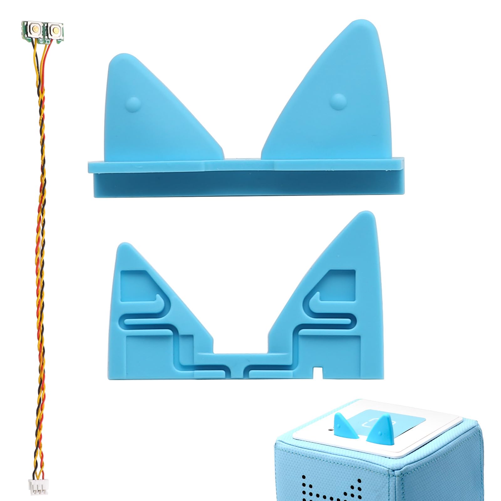 NUOGELIYA Remplacement du câble de la toniebox Inclus(e) Boutons électroniques Oreilles de Remplacement (Blaue Ohren + Kabel)