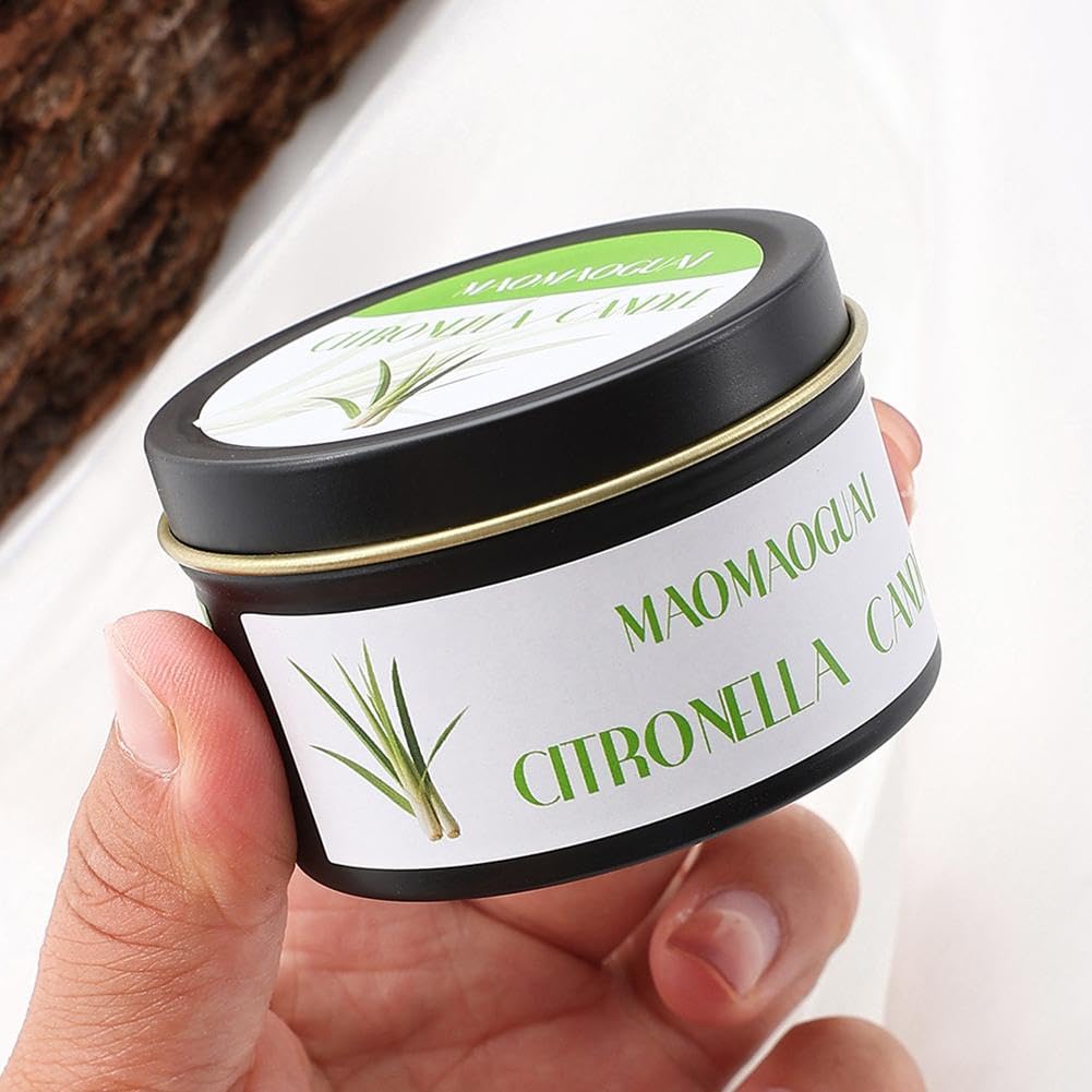 Candele alla citronella per esterni, candela di emergenza a lunga durata di 12 ore, candela da campeggio di sopravvivenza in scatola, candele portatili antivento per campeggio, escursionismo, picnic