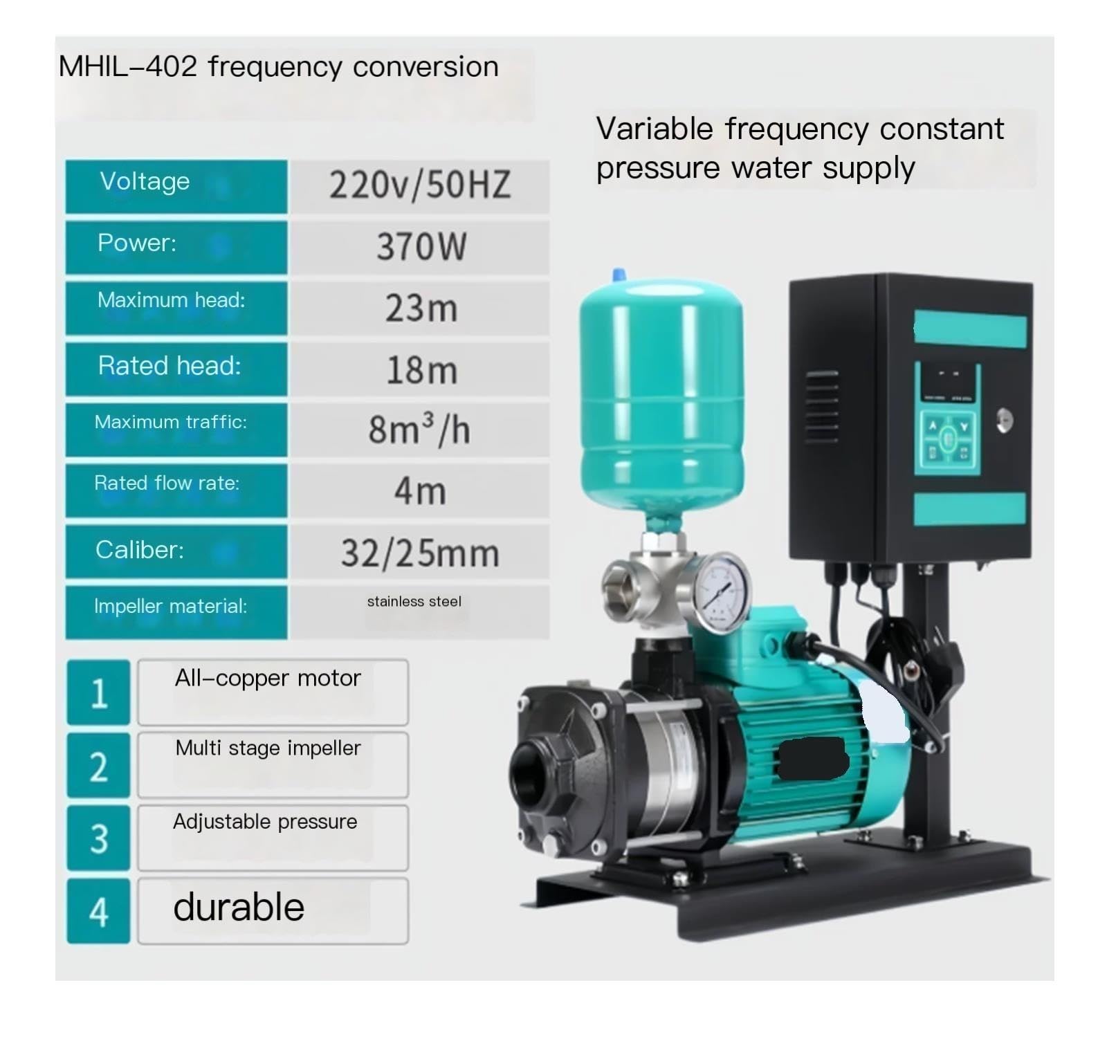 Conjunto de bomba centrífuga multietapa horizontal MHIL-402