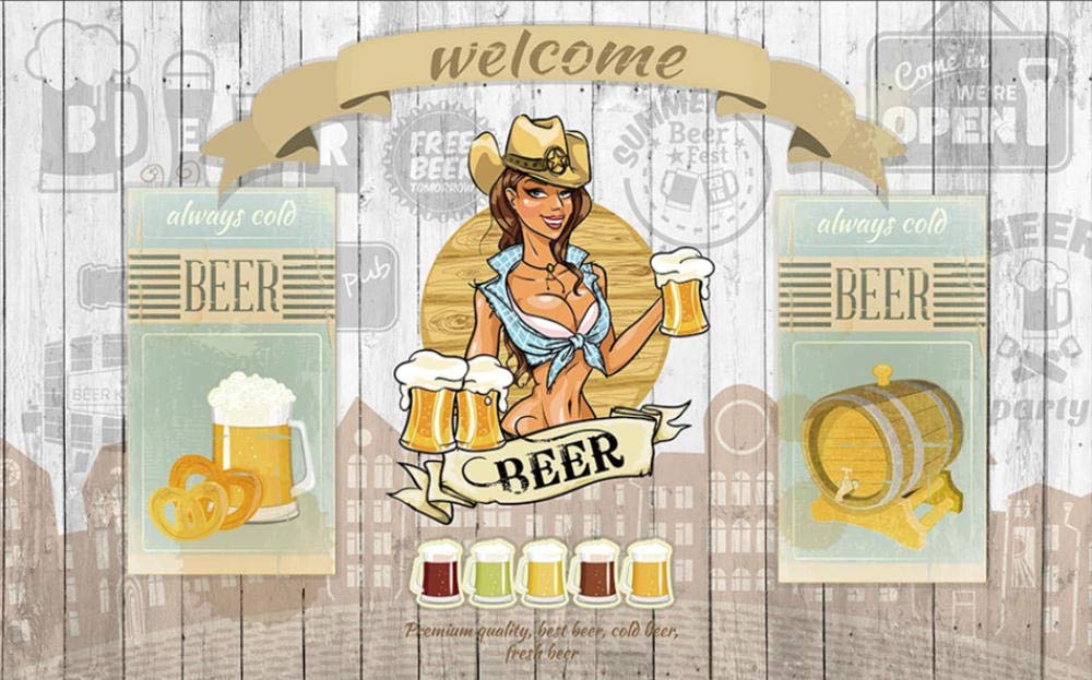 Wallpapers Vintage Wine Glasses Cask Beer Cafe Bar 3D Silk Murals Hd Photos Waterproof Wallpaper Bedroom Living Room Tv Wall Home Decoration250×175cm