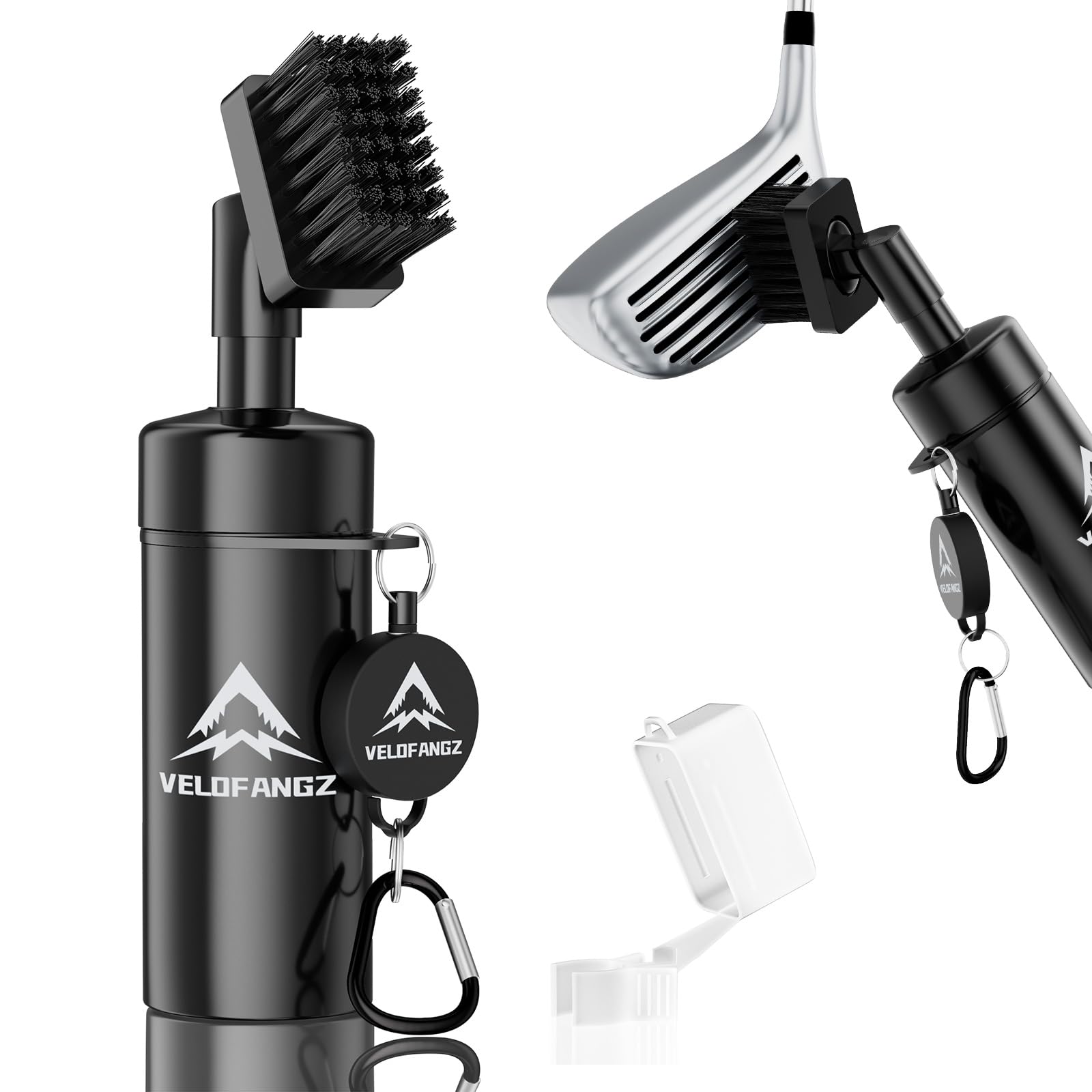 VELOFANZ Golf Club Cleaner Brush with Retractable Clip Hold, Leakproof 5oz Water Spray Brush, Easy Cleaning with Nylon Bristles, Portable Essentials Golf Accessories, Perfect Golf Gift for Men/Women