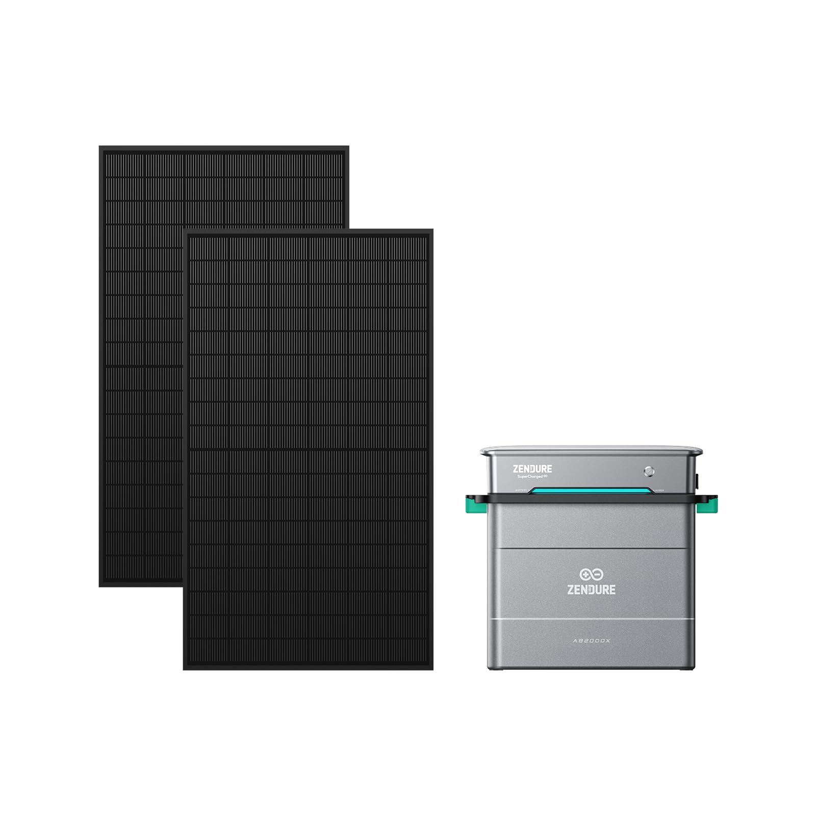 Zendure Solarflow Hyper 2000 avec AB2000L 1920Wh, Centrale Électrique de Balcon avec Entrée Solaire 1800W, HUB Intégré(Unité de Contrôle Intelligente) et Micro Onduleur, Biface Panneau Solaire 1 118W