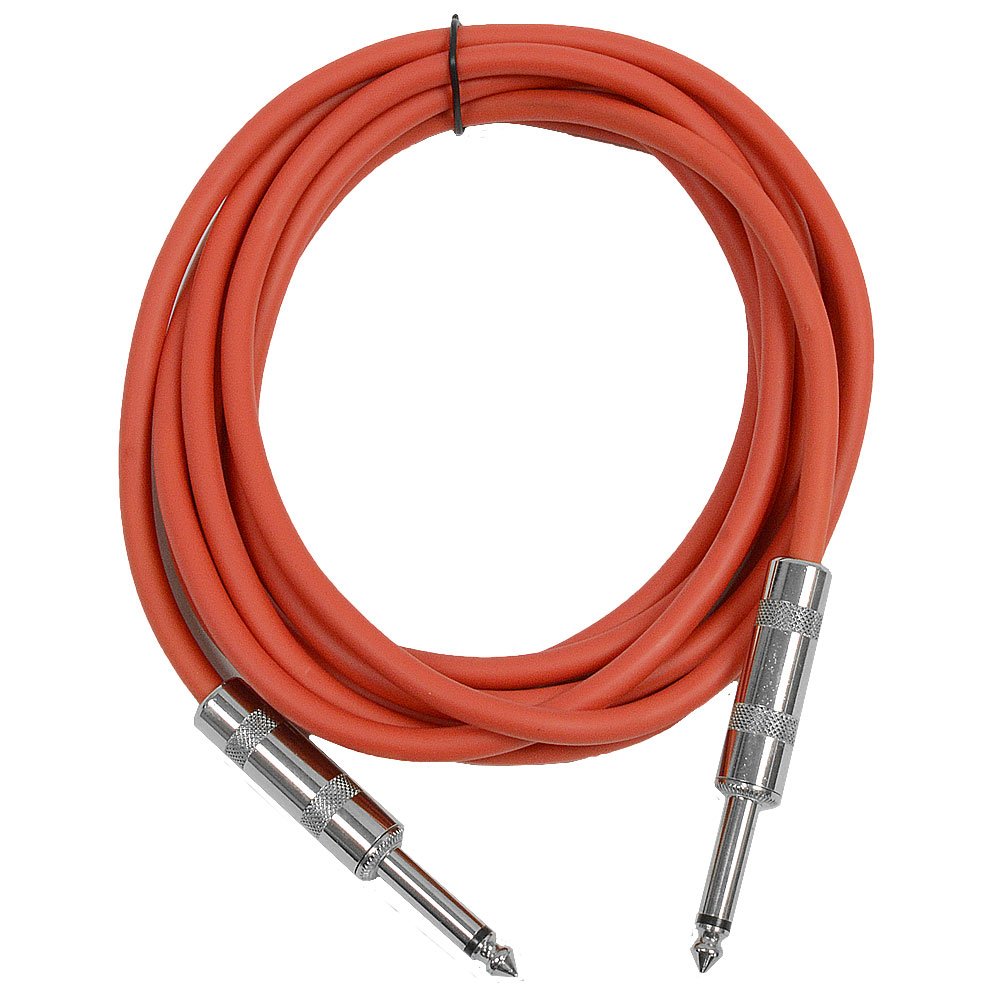 Cordon de patch et instrument Seismic Audio rouge 3m avec fiche TS 1/4