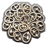 Cinta de ajuste 3mm a 5mm 20 piezas BJD zapatos de hebilla, DIY BJD muñeca japonesa bolso hebillas cinturon de hebilla sujetadores de coser (Bronce)