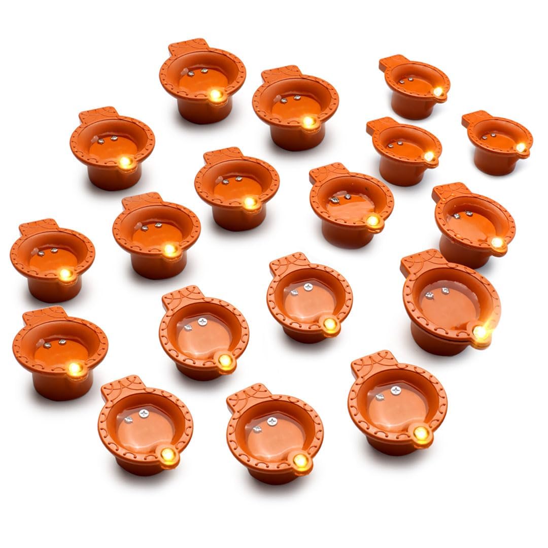 Glow Collection Water Sensor Eco-Friendly Led Diyas Candle E-Diya, Warm Orange Ambient Lights, Battery Operated Led Candles for Home Decor, Festivals Decoration Diwali Lights (Brown, Pack of 18) (B0DFZ3MYBG) Amazon Price History, Amazon Price Tracker