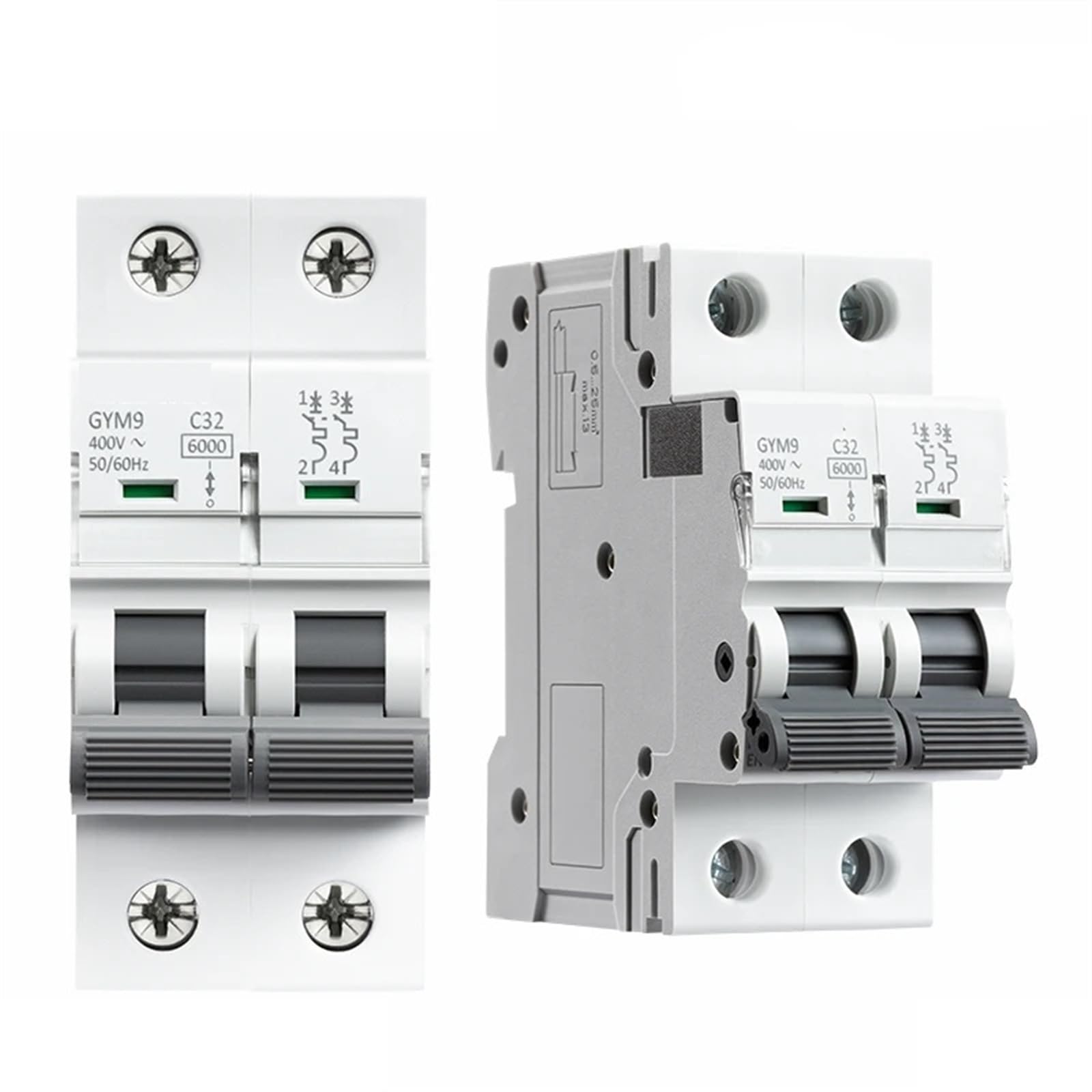 Disjoncteur bipolaire rail DIN 40A 230V AC pour protection circuit maison