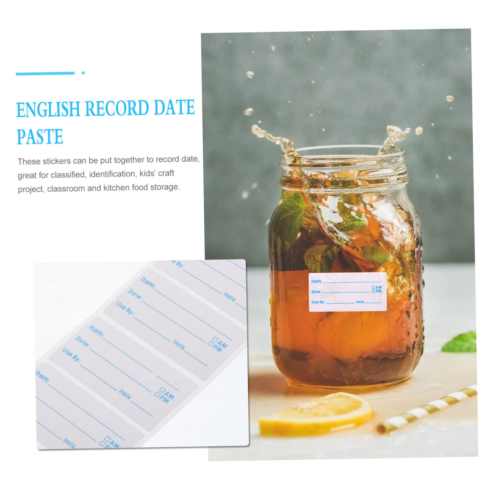 EXCEART 10rouleaux Autocollants Alimentaires Étiquettes Writable Pour Cuisine Étiquettes De Date Pour Stockage Et Préparation Des Aliments Pratiques Pour Pots Et Bouteilles