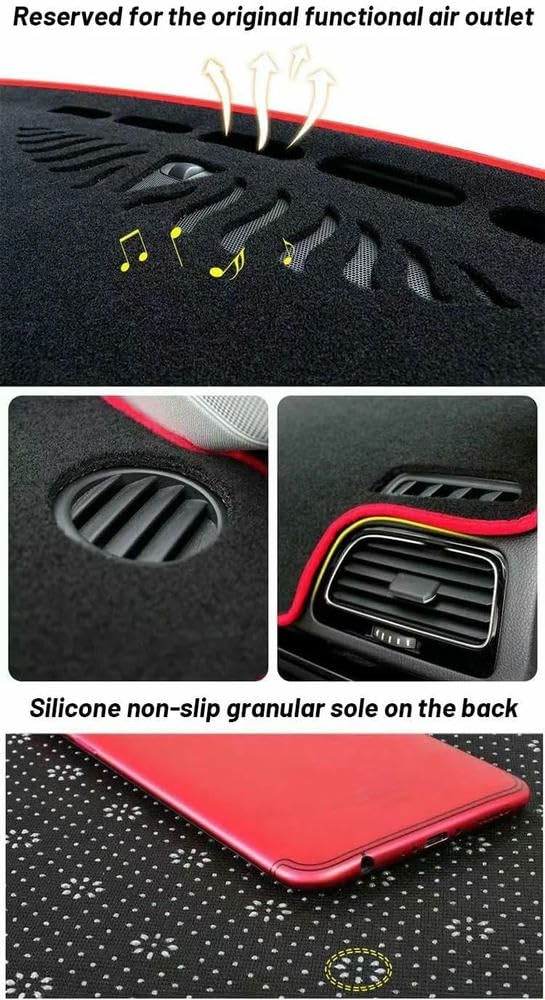Funda para salpicadero de Coche de Gamuza y Franela de poliéster Apto para Toyota Apto para Avensis 2003 2004 2005 2006 2007 2008 2009
