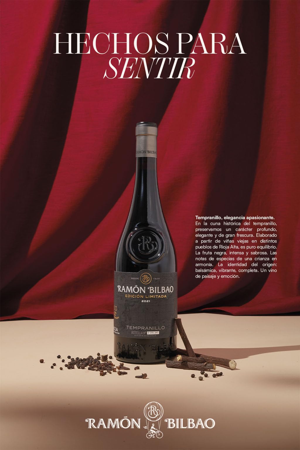 Ramón Bilbao Edición Limitada. Vino Tinto D.O. La Rioja, 100% Tempranillo – Estuche 2 Botellas 750 ml ideal para Regalo (El empaque puede variar)