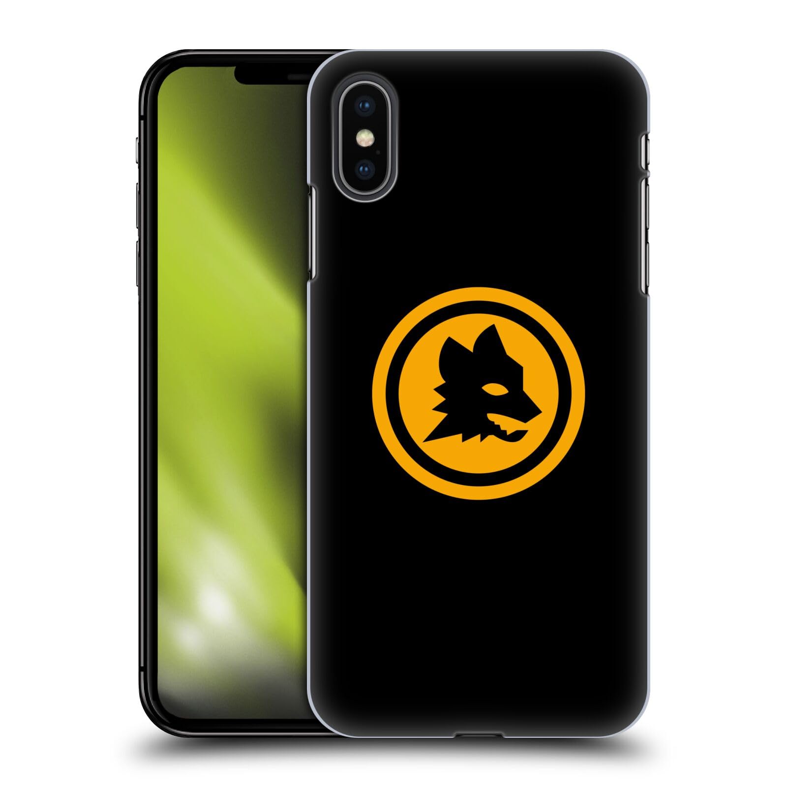 Head Case Designs Officially Licensed AS Roma Black And Gold Crest Graphics Hard Back Case Compatible With Apple iPhone XS Max