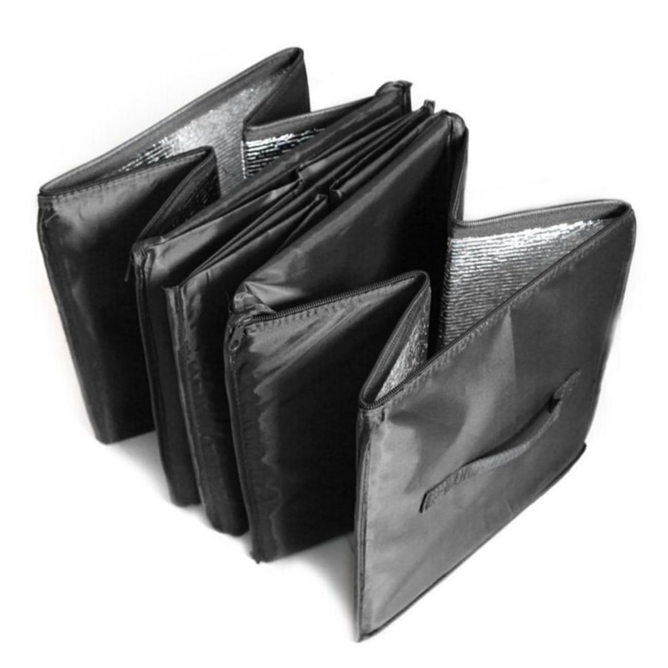 Contenitore Pieghevole per Bagagliaio Auto con Scomparti Organizer Baule Nero in PVC Resistente Capacità Grande e Maniglie per Trasporto Facile